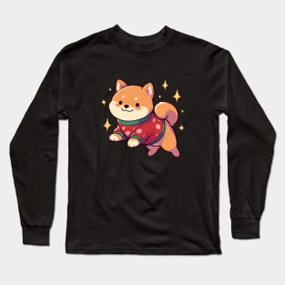 Cute Christmas Shiba Dog Long Sleeve T-Shirt